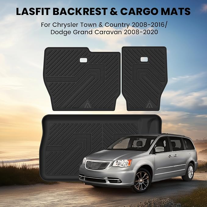 LASFIT Backrest&Trunk Mats Fit for Chrysler Town & Country 2008-2016/Dodge - Image 2