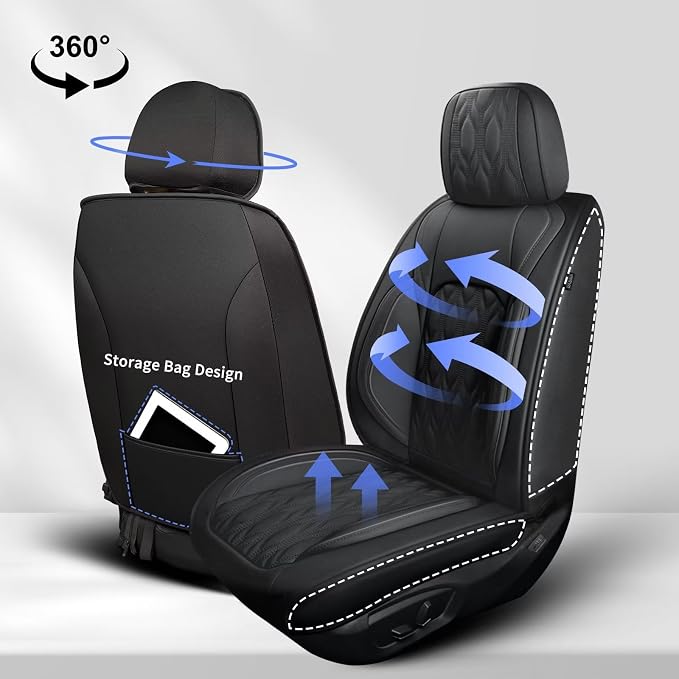2 Front Car Seat Cover Fit for Toyota Camry 2012-2025 Faux Leather for Camry - Image 2