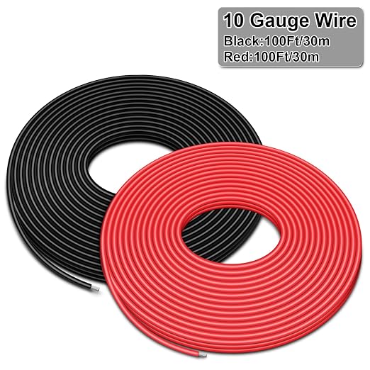 10 Gauge Wire - iGreely 100 FT Red & 100 FT Black 10 Gauge Tinned Copper - Image 5