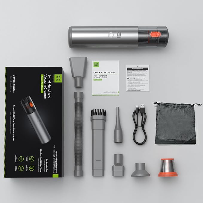 Minthouz Car Vacuum Portable Cordless, 3-in-1 Mini Handheld Vacuum, Strong - Image 8
