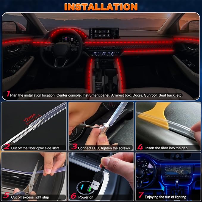 USB Interior Car LED Strip Lights - Image 6