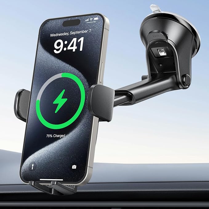 APPS2Car 15W Wireless Car Charger Phone Holder, 3-in-1 Fast Charging, Compatible by APPS2Car