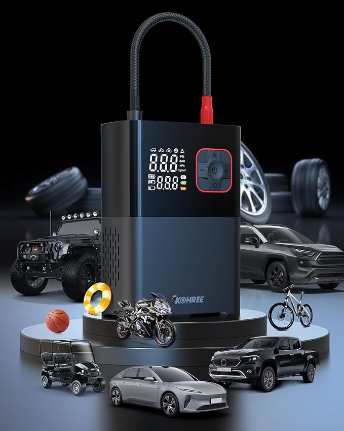 Kohree Tire Inflator Portable Air Compressor, 58LPM Faster Dual Cylinder Air - Image 8