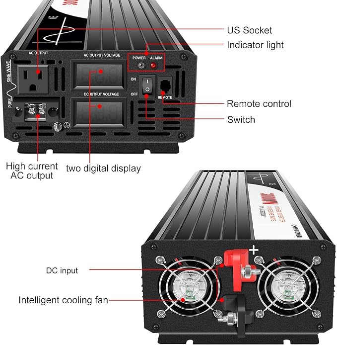Xijia 3000W Pure Sine Wave Inverter DC 36V to AC 120V 60HZ Solar Converter - Image 3