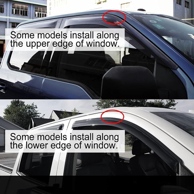 4pcs Original Shatterproof Outside Mount Style Sun Rain Guards Durable Side - Image 8