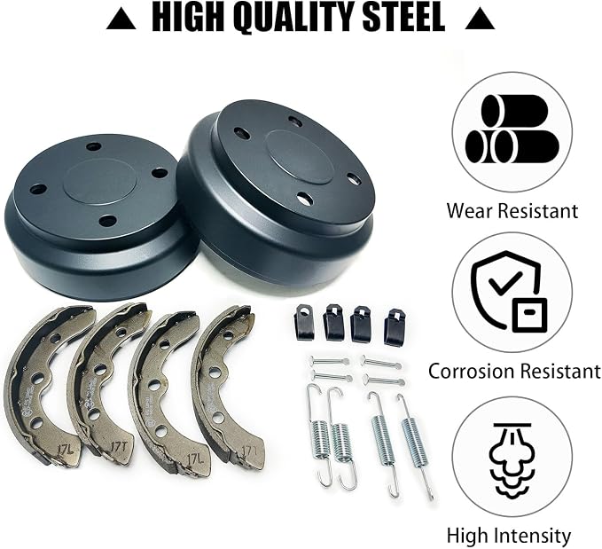 Golf Cart Brake Drums Kit with Brake Shoes & Springs - Image 5