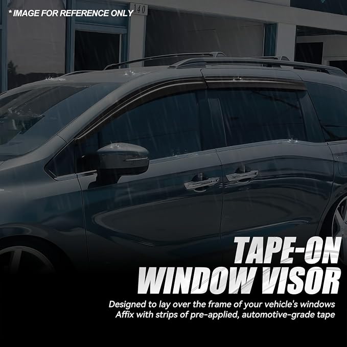 Auto Dynasty 4Pcs Carbon Fiber Pattern Window Visors Compatible - Image 3