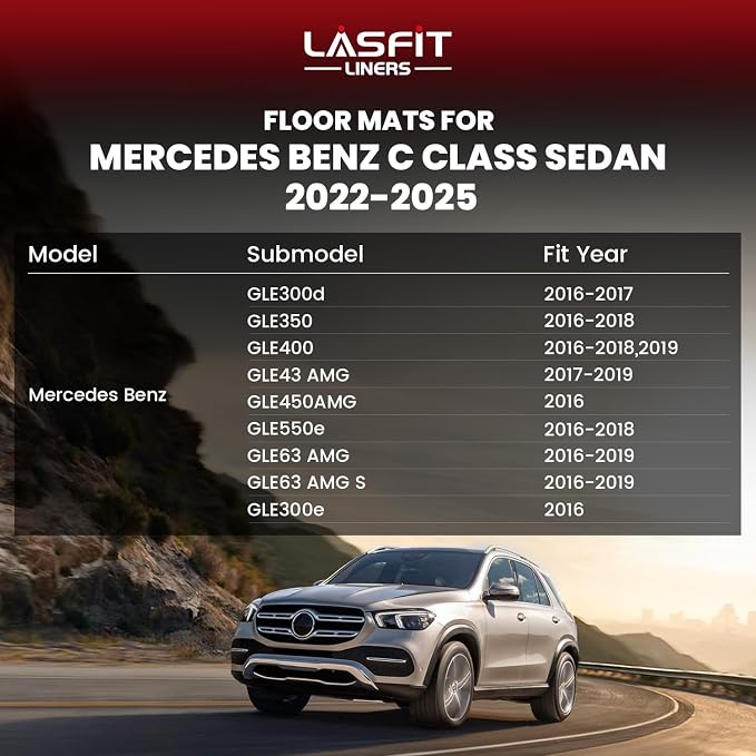 LASFIT Floor Mats for Mercedes Benz GLE 2019 2018 2017 2016 350/400 / 43 AMG / - Image 6