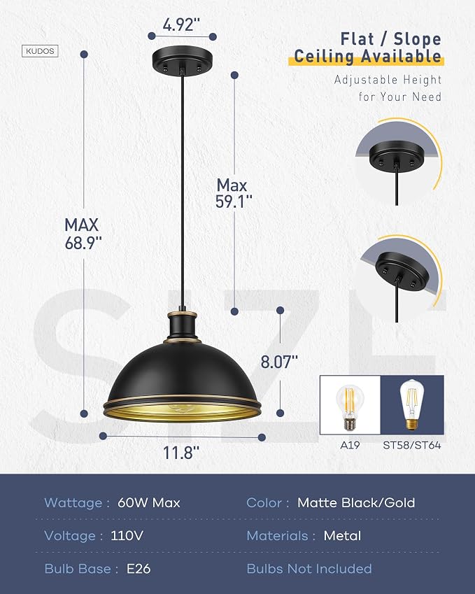 kudos Outdoor Pendant Light, KDOPL03-BK-S - Image 2