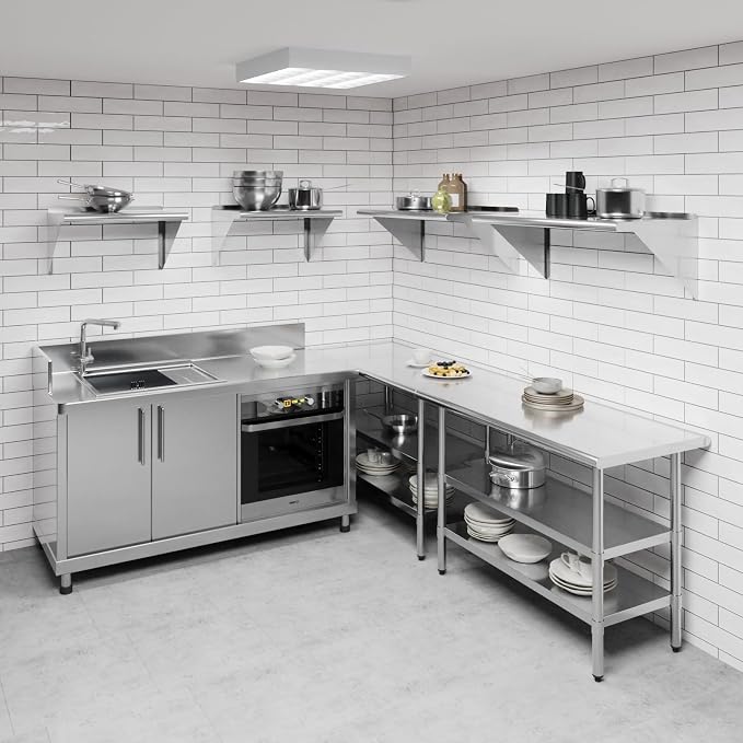 AmGood 36" Long X 18" Deep Stainless Steel Wall Shelf | NSF Certified | - Image 2