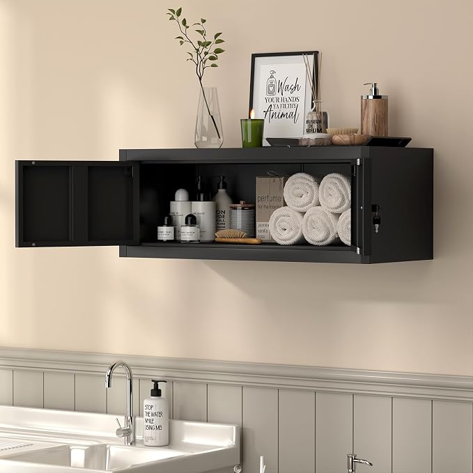 LUCYPAL Garage Storage Cabinet, Metal Wall Storage Cabinet - Image 2