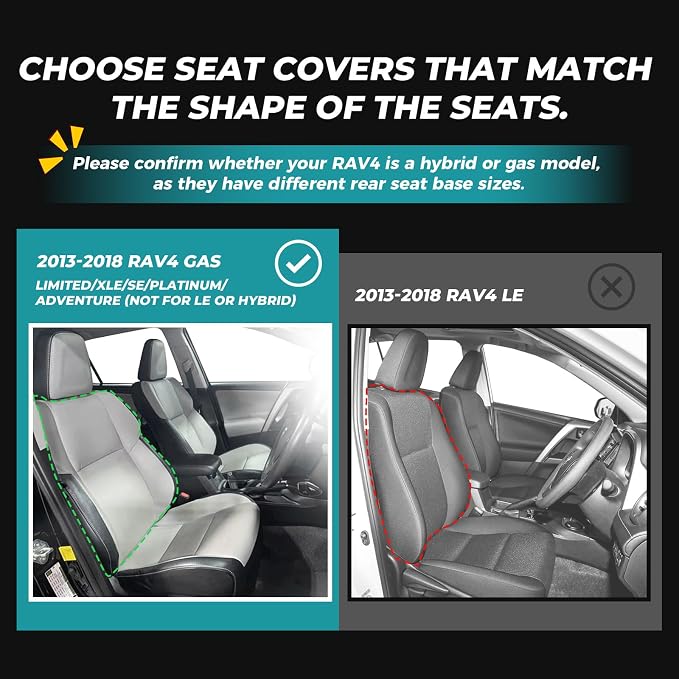 for Toyota RAV4 Seat Covers 2013 2014 2015 2016 2017 2018 RAV 4 XLE SE Limited - Image 2