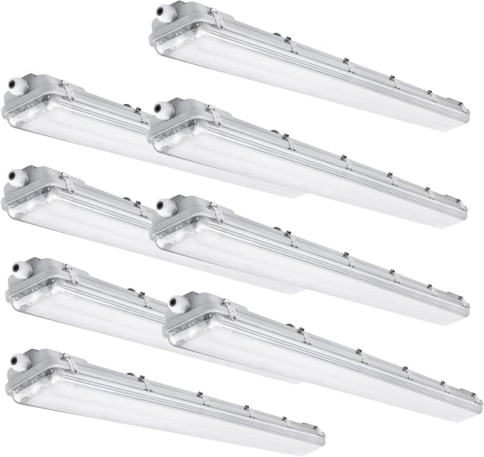 4FT Vapor Tight LED Light Fixture 4200LM 48W, 6500K Bright White IP65 Waterproof by LAMPSERO