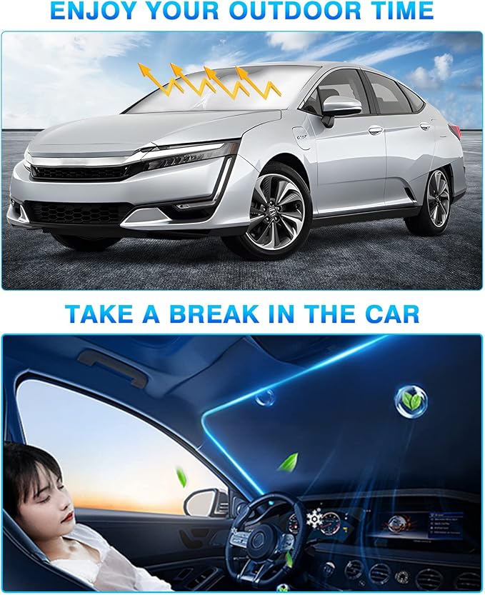 KUST Windshield Sun Shade for 2017-2021 Honda Clarity Window Shade Sun Visor - Image 5