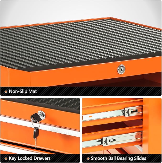 DNA MOTORING 3-Drawer Rolling Tools Chest, Rolling Tool Storage Cabinet - Image 6