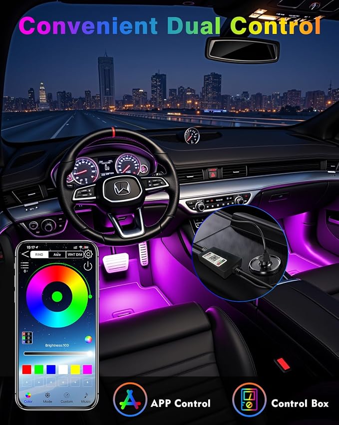 Car Led Strip Lights, RGB Truck Interior Lights - Image 3