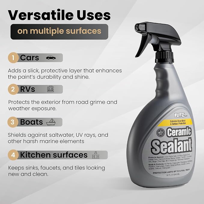 Flitz Ceramic Sealant - 32oz Bottle of USA-Made Ceramic Coating - Image 5
