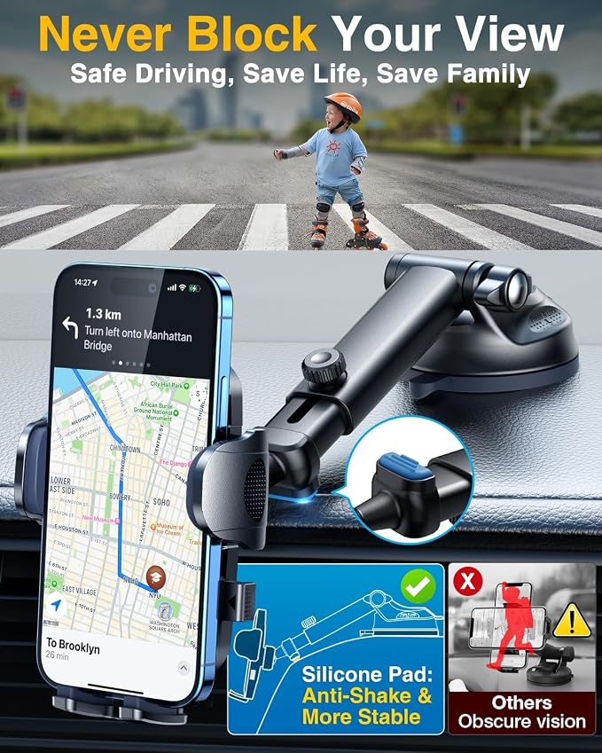 YRU Car Phone Holder Mount, Dashboard Cell Phone Holder - Image 3