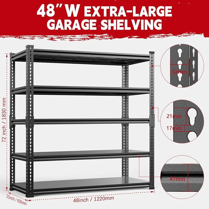 Garage Shelving, Boltless Assembly, Adjustable Large Garage Storage Shelves - Image 3