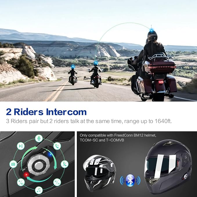 FreedConn BM2-S Bluetooth Motorcycle Helmet, Flip-Up Modular Motorbike Helmet - Image 3