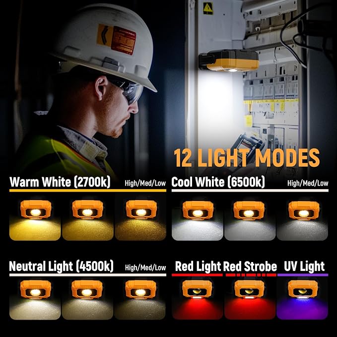Adelante 2Pack Magnetic Work Light Rechargeable, 1500LM LED Work Light - Image 3