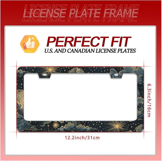 Beautiful Night Starry Sky License Plate Frame Nebula Stars License Plate - Image 2