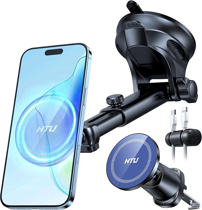 HTU for MagSafe Car Phone Mount Magnetic Phone Holder for Windshield Vent by HTU15yearsincarmounts