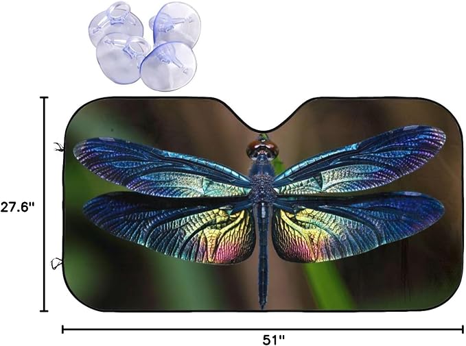 Dragonfly Car Windshield Sunshade Front Window Sun Visor Protector Foldable - Image 10