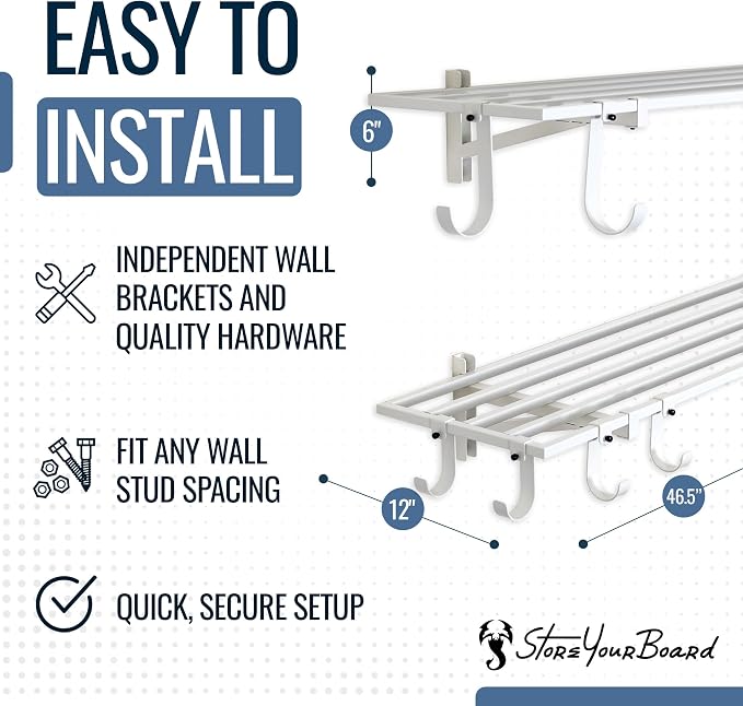 StoreYourBoard 2-Pack Heavy Duty Wall Shelves – Wall-Mounted Garage Storage - Image 2