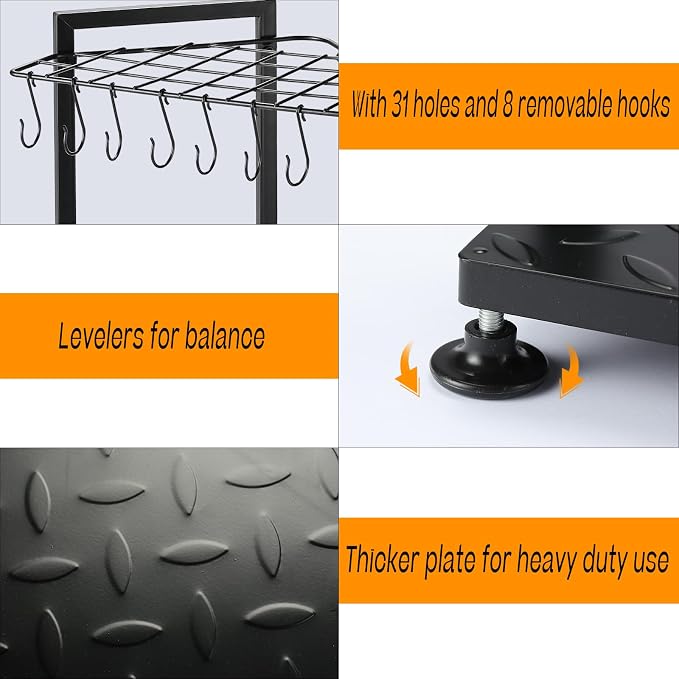 Garden Tool Organizer, Yard Tool Rack Heavy Duty, Free Standing - Image 5