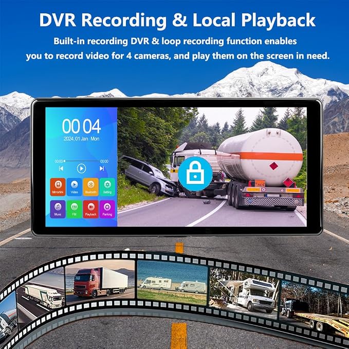4K RV Backup Camera, 10.36" Touch Screen Monitor - Image 5