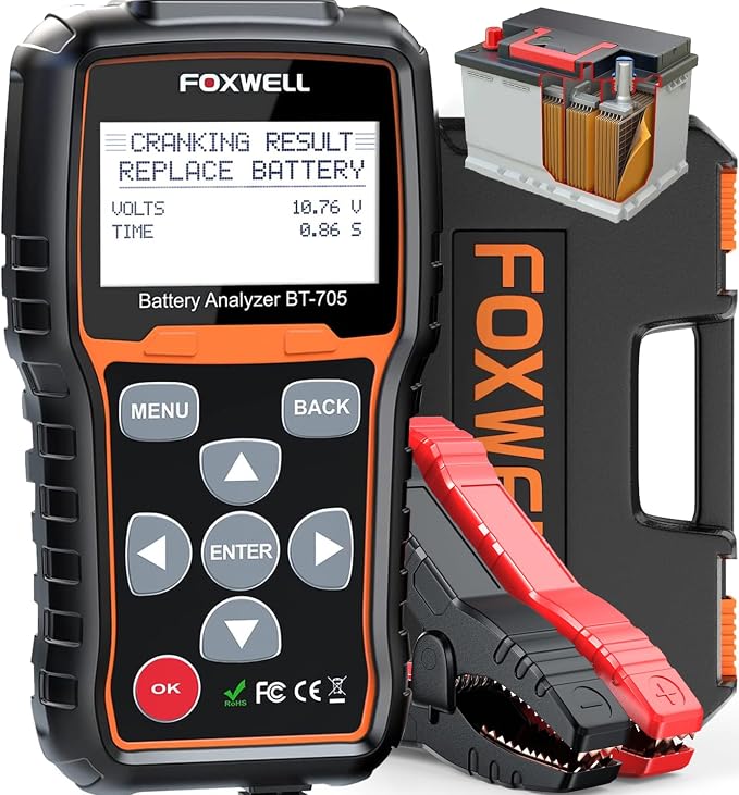 FOXWELL BT705 Car Battery Tester 12V 24V, Automotive 100-2000CCA Battery Load by FOXWELL