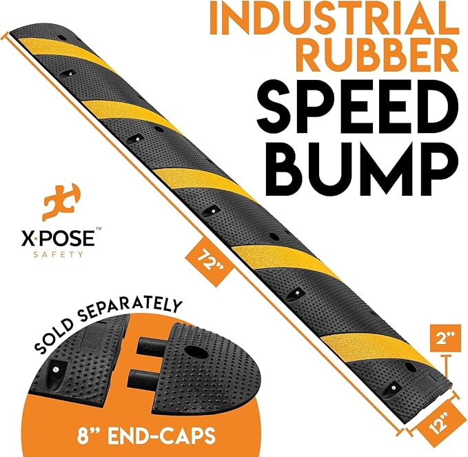 Xpose Safety 2-Pack Speed Bump Strips – 6 Ft Rubber Speed Humps - Image 6