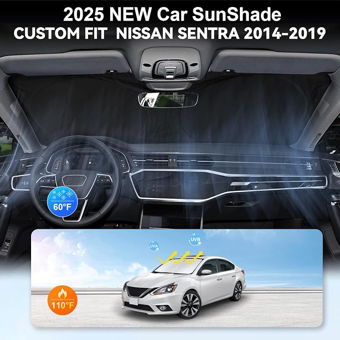 Custom Fit Sentra Windshield Sunshade - Image 4