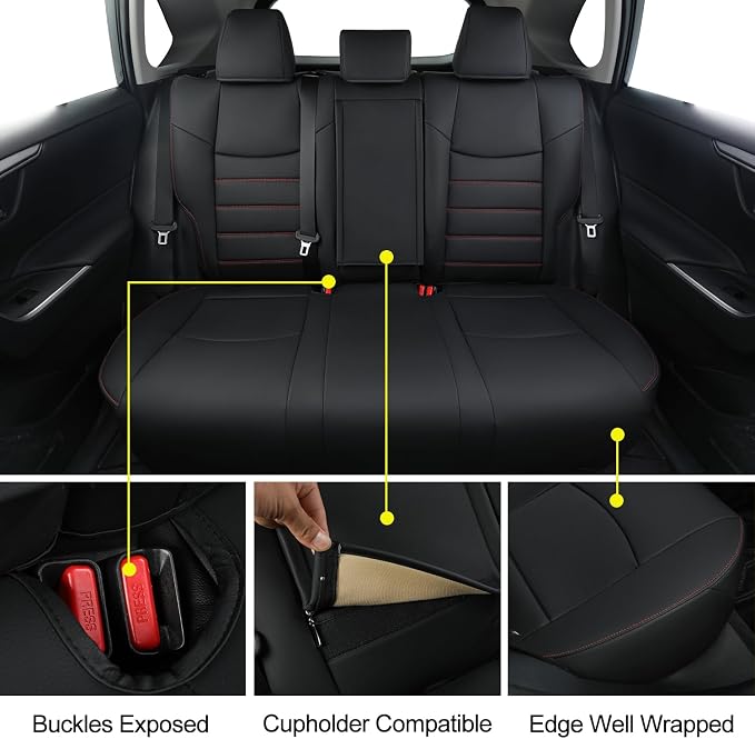 RISINGSTAR Rav4 Hybrid Seat Covers, fit 2019-2025 Toyota Rav4 Hybrid LE - Image 5
