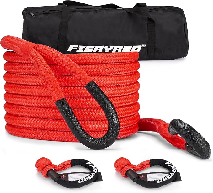 FieryRed 3/4” x 20FT Kinetic Recovery Rope Kit by FieryRed