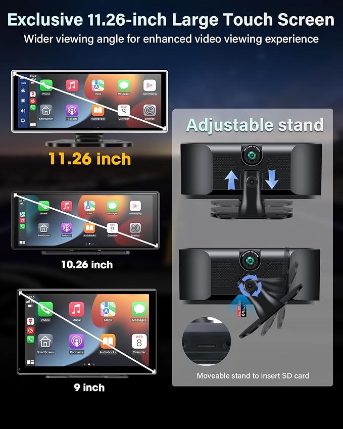 2025 Exclusive 11.26'' Portable Wireless Apple CarPlay Screen - Image 3
