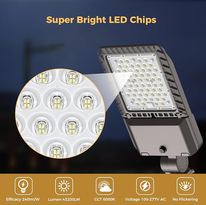 180W LED Parking lot Lights Commercial Oudoor Lighting Shoebox Light - Image 2