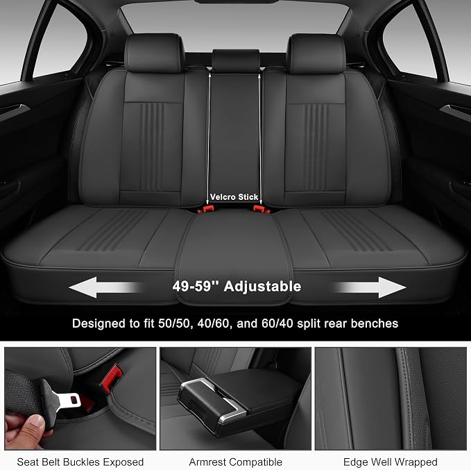 Car Seat Covers Full Set, Front and Rear Seat Covers - Image 6
