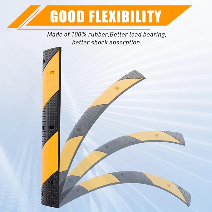 Rengue 39.3" Rubber Speed Bump, Humps Rated 66000 LBS Load Capacity, Speed Humps - Image 2