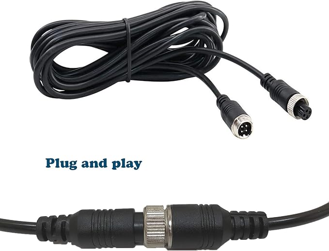 (17FT / 5m Backup Camera Cable, 4-pin Aviation Video Extension Cable, Car Video - Image 4