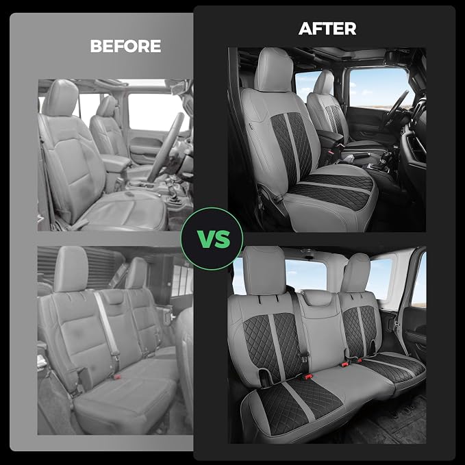 for Jeep Wrangler Seat Covers 4Door JL 2018 2019 2020 2021 2022 2023 2024 2025 - Image 6