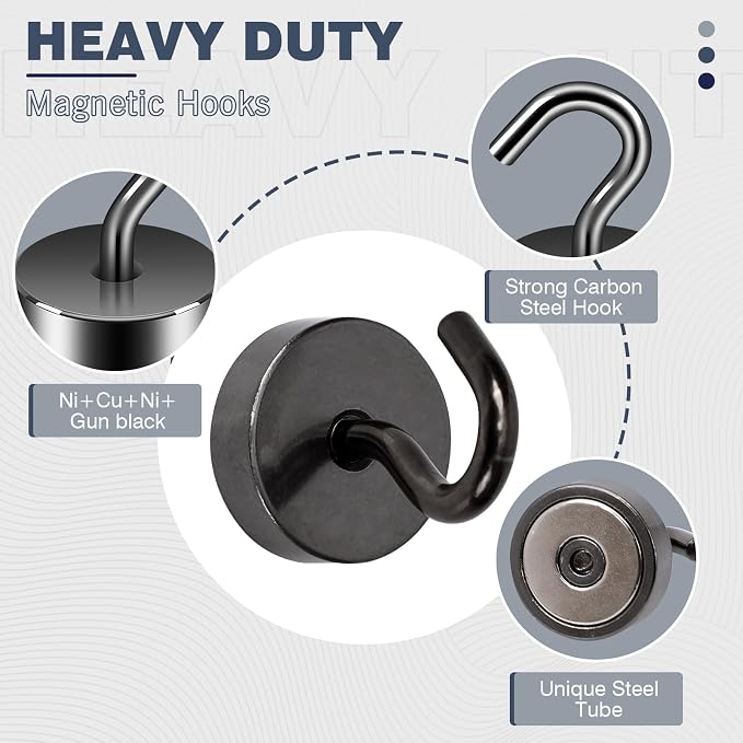 Neosmuk Magnetic Hooks, Cruise Ship Essentials, 40lb+ Heavy Duty Magnetic Hooks - Image 5