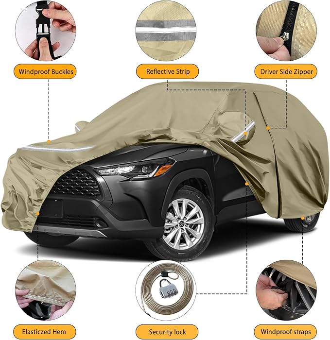 Waterproof Car Covers Replace for 2019-2025 Toyota Corolla Cross, Windproof - Image 2