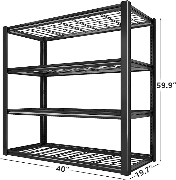 REIBII 40" W Storage Shelves 2200LBS Garage Shelving Heavy Duty Metal Shelving - Image 3