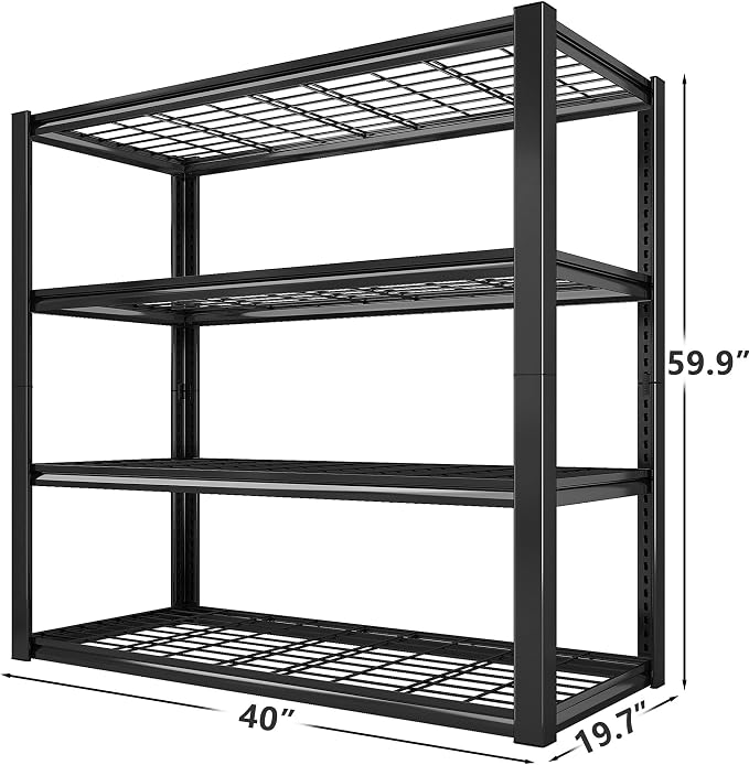 REIBII 40" W Storage Shelves 2200LBS Garage Shelving Heavy Duty Metal Shelving - Image 3