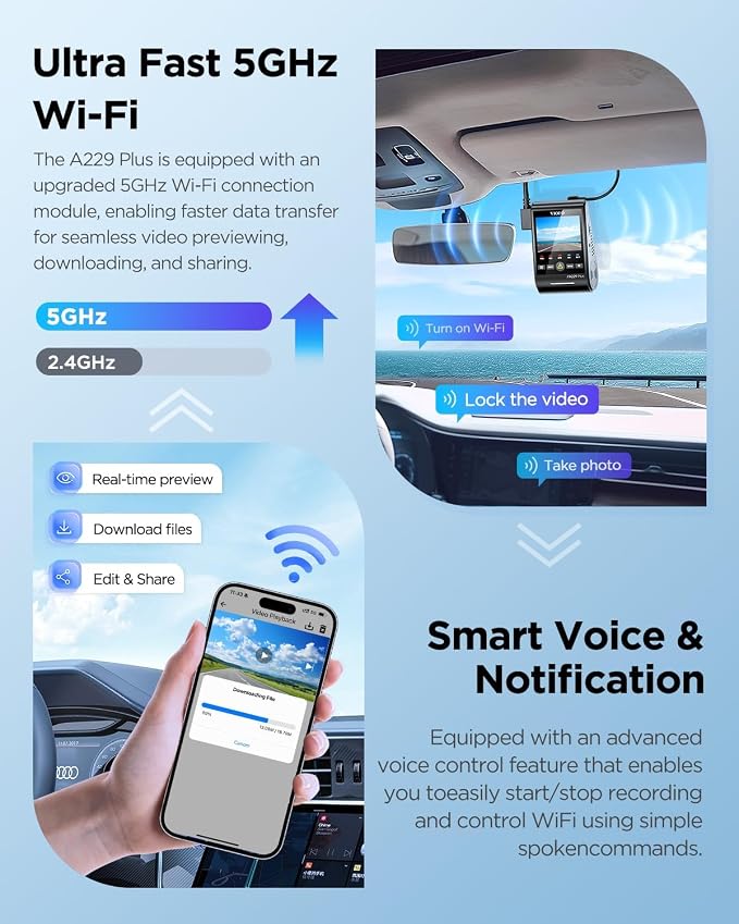 VIOFO A229 Plus Dash Cam Front and Rear, Dual STARVIS 2 Sensors, 2 Channel HDR - Image 5