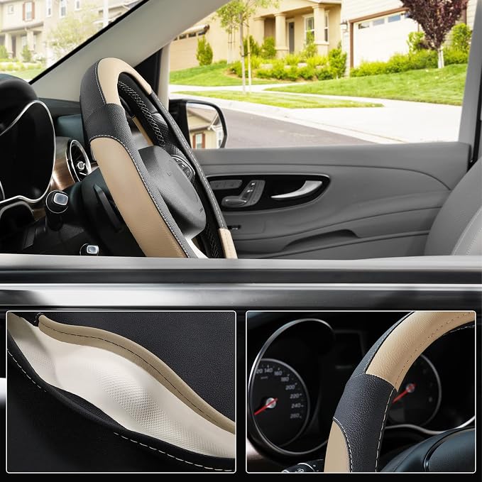 SEG Direct Car Steering Wheel Cover Universal Standard Size 14.5-15 inch - Image 3