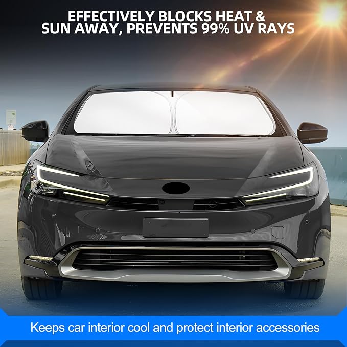 Windshield Sun Shade for Toyo-ta Prius 2023-2025 Foldable Sunshade Custom Fit - Image 7