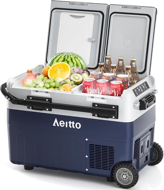 Aeitto 12 Volt Car Refrigerator, 42QT Dual Zone Portable Car Fridge Freezer by Aeitto